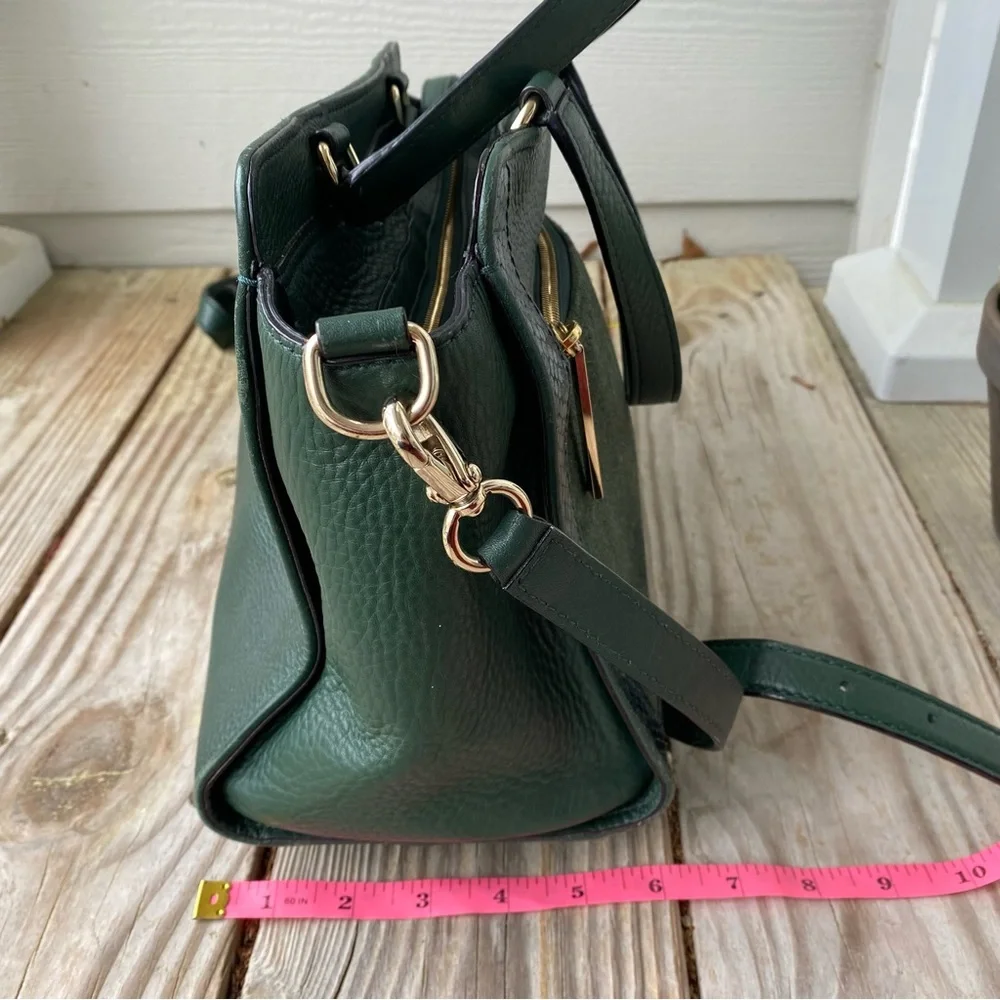 KATE SPADE New York Chatham Lane Harlan Satchel Bag Forest Leaf Green Suede